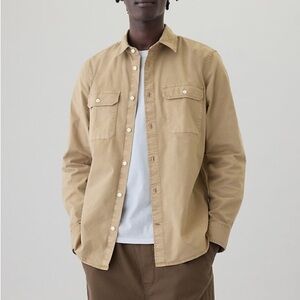 Gap Twill Utility Shirt S | Beige brown, Small